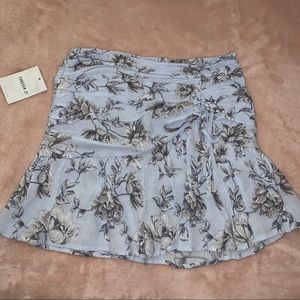 light blue floral mini skirt